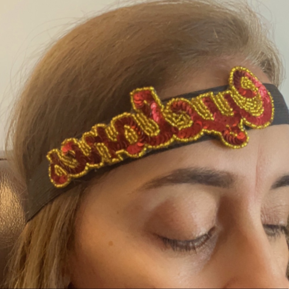 Iowa State Cyclones sequined and beaded headband